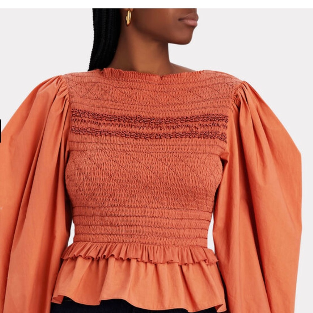 Ulla Johnson Amelia puff sleeve mocked blouse